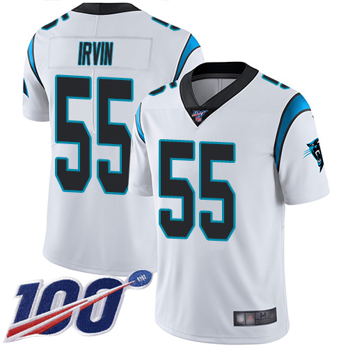 Carolina Panthers Limited White Men Bruce Irvin Road Jersey NFL Football 55 100th Season Vapor Untouchable